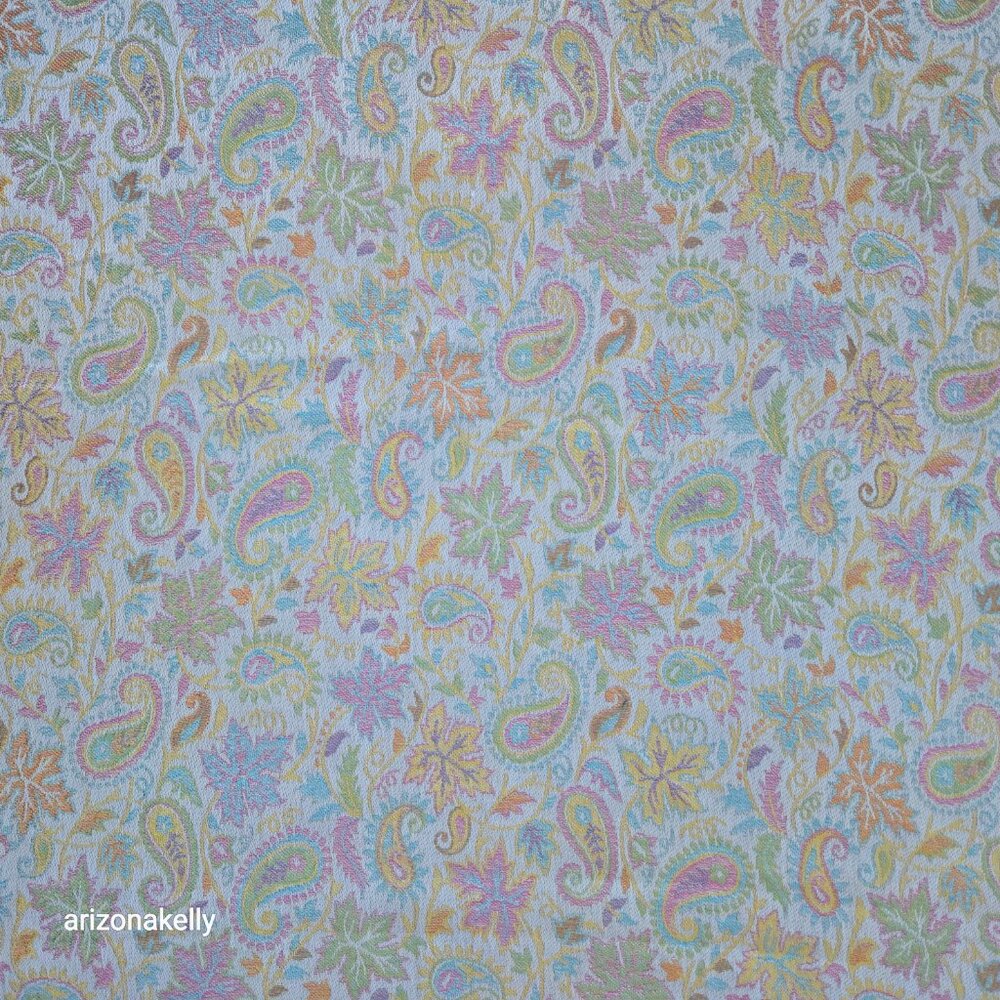 NWT Silk Modal Scarf Stole Wrap Pastel Paisley Leaves - Picture 11 of 16